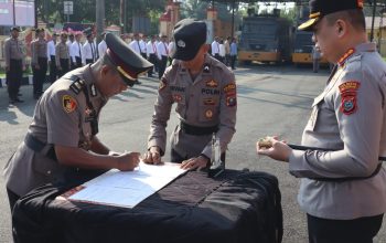 Kapolresta Deli Serdang Pimpin Sertijab Kasat Tahti, Kapolsek Biru-Biru dan Kaposek Pantai Labu.